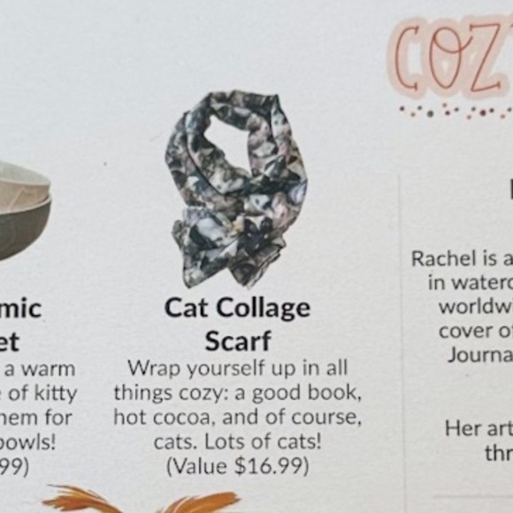 🐾CAT COLLAGE SCARF🐾 NWT - Picture 8 of 10